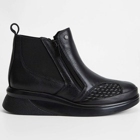 Resim Tamer Tanca Kadın Hakiki Deri Siyah Casual Bot 824 1037 Bn Bot Sk23/24 Sıyah Fltr Siyah 