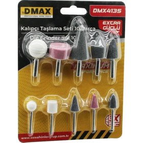 Resim MiraLive 10 Pcs Kalıpcı Taşlama Seti Temizleme - Parlatma - Çapak Alma - Pas Sıyırma (K95) 