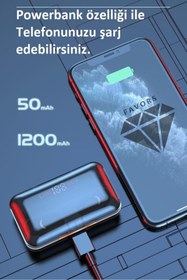 Resim Favors Mipods Işıklı Bluetooth Kulaklık 1200 Mah Powerbank Özellikli Hd Ses Extra Bass Kablosuz Kulaklık 