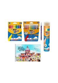 Resim Bic Pastel Boya Keçeli Boya Metal Tüp Kuru Boya 12 Li Ve Resim Defteri 