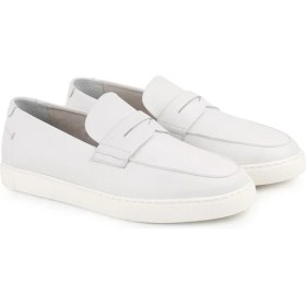 Resim Libero L5876 Bembeyaz Hakiki Deri Ultra Hafif Eva Tabanlı Erkek Loafer Slip-On Ayakkabı 