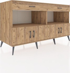 Resim Kronos Konsol 2 Raflı 2 Çekmeceli 4 Kapaklı 176x59x99 Çam-çam Çam-çam 