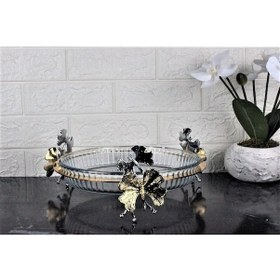 Resim Atabey Home Kelebek Ayak Yuvarlak Borcam Tepsi-25 Cm 