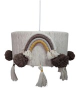 Resim Nova Dizayn Ponpon Ve Kemer Motifli Makrome İp Sargılı Sarkıt Avize Erkek/Çocuk Odası 