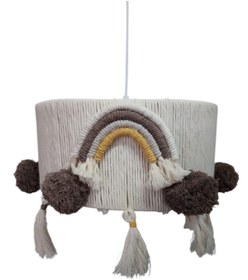 Resim Nova Dizayn Ponpon Ve Kemer Motifli Makrome İp Sargılı Sarkıt Avize Erkek/Çocuk Odası 