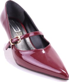 Resim Dagoster DZA07-389100 Bordo Rugan Stiletto Topuklu Kadın Ayakkabı 