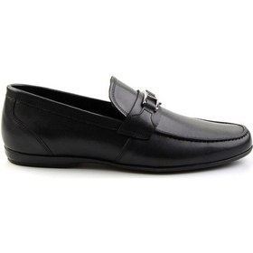 Resim Bambi Siyah Hakiki Deri Erkek Loafer Ayakkabı E01757716103 Siyah 