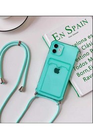 Resim BilişimGo Technology Iphone 6 Plus / 6s Plus Şeffaf Kartlıklı Boyun Askılı Ipli Kılıf 