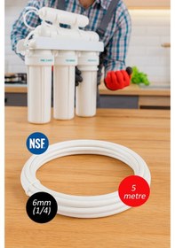 Resim Su Arıtma Cihazı Hortumu Fda Ve Nsf Belgeli 6 MM 1/4" 5 M (Standart Ev Tipi Arıtmalar Için) 