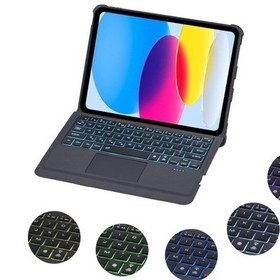 Resim Apple Uyumlu iPad Pro 12.9 3. 4. 5. Nesil Kılıf Led Işıklı Magnetik Standlı Klavyeli Kılıf Kılıf 