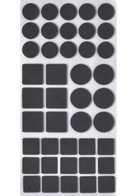 Resim 42 Parça Karma Model Yapışkanlı Keçe - Siyah Renk Parke Ve Zemin Koruyucu Set Mıt1317 Siyah 