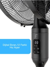 Resim Fakir Duoflow Uzaktan Kumandalı, Çift Başlıklı, Dokunmatik, Dijital Ekranlı Vantilatör 