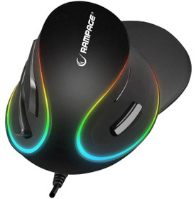 Resim Rampage Smx-r618 Terrıfıc Siyah Ultra Rgb Efektli 4000dpi 6 Tuşlu Dikey Ergonomik Dikey Mouse 