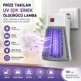 Resim Eşya Dünyası Uv Işık Sinek Öldürücü Lamba - Priza Takılan Sinek Kovucu Gece Lambası Sivrisinek Karşıtı Cihaz 