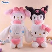 Resim Sanrio Kuromi & My Melody Peluş Oyuncaklar - Pembe Kurdeleli Sevimli Karakterler, Yumuşak ve Kabarık Kumaş, Renkli Seçenekler, Kızlar İçin Mükemmel Doğum Günü ve Noel Hediyesi, Şükran Günü İçin İdeal 