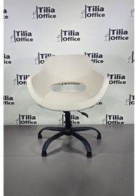 Resim Monaco Çalışma Kesim Kuaför Koltuğu Yonca Sabit Siyah Ayak Krem 