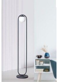 Resim Luzarana Zenga Antrasit Metal Gövde Beyaz Camlı Tasarım Lüx Yerden Ayd... 