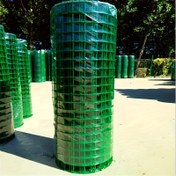 Resim Galvanizli PVC kaplı tel örgü, çeşitli boyutlarda mevcut, yeşil damalı desen, tavuk kümesi, bahçe çiti ve dış mekan dekoratif çit için uygun 