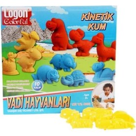 Resim Logon Kinetik Kum Seti Vadi Hayvanları 200 Gram + 10 Kalıp 