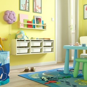 Resim Çocuk duvar rafı, beyaz, 99x21x30 cm 