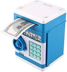 Resim TechnoSmart Atm Kumbara Şifreli Otomatik Kağıt Para Alan Kasa Kumbara Mavi Renk 