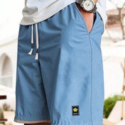Resim 1 Adet Erkekler için Şık 2'si 1 Arada İpli Bel - Siyah Günlük Polyester Karışımı, Plaj Tatilleri, Dış Aktiviteler & Günlük Boş Zamanlar İçin Elastik Fit, Günlük Rahat Şort | İki Parçalı İllüzyon | Polyester Karışımlı Şort 