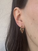 Resim Geometrik Desen Çelik Küpe 