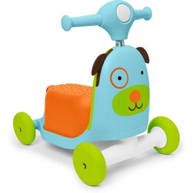 Resim Zoo Köpek Detaylı 3'ü 1 Arada Işıklı Müzikli 3 Tekerlekli 1-3 Yaş Çocuk Scooter 