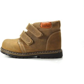 Resim Toddler T.01 Haki Hakiki Deri Cırtlı Ortopedik Erkek Bebek Çocuk Bot 