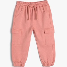 Resim Kız Bebek Basic Kargo Jogger Eşofman Altı Cepli Beli Lastikli 