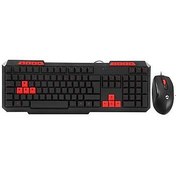 Resim Everest KM-6825 Siyah Usb Kırmızı Tuşlu Türkçe Multimedia Klavye + Mouse Set 
