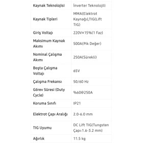 Resim Ürünü Arkadaşına Öner Twitter Inverter Dijital Kaynak Makinesi EEA393 Arc 500 