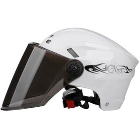 Resim Dlloer Motosiklet Kaskı Yarım Kask Yaz Koruması Wjbseu Beyaz 