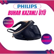 Resim Philips Perfectcare Buhar Kazanlı Ütü, Otomatik Taban Sıcaklığı Ayarı, 3100W Taban Kameralı Steamglide Elite Taban 