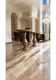 Resim El Yapımı Kahverengi Renk 2 Li Ahşap Yan Sehpa Takımı Kahverengi 