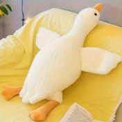 Resim 50cm/19.68" Süper Sevimli Beyaz Kaz Peluş Oyuncak - Yumuşak Kabarık Atma Yastığı & Sıcak Arkadaş Bebek, Makinede Yıkanabilir Modern Hayvan Dekoru Halloween için, Ev Dekorasyonu, Yatak Aksesuarları, Rahat Yatak Örtüsü Aksesuarı, Sevimli Hayvan Tasarımı 