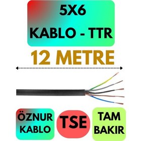Resim Öznur 5x6 Ttr Kablo Siyah Metre Seçenekli - 12 Metre 
