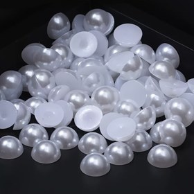 Resim 2.5mm/3/4/5/6/8mm Beyaz Yarı Daire Küçük İnciler, Tırnak Yüz Vücut Makyaj El Sanatları Küçük Yarı İnciler, Ev DIY Tırnak Salonu Kullanımı İçin, Manikür Aksesuarı 