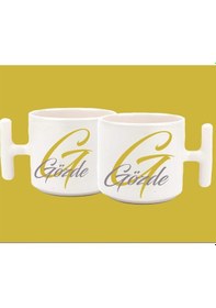 Resim Kişiye Özel G Harfli Ve İsimli Gold Gri T Kulplu Baskılı Kupa Bardak 