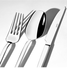 Resim Milas Sade 12 Kişilik 84 Parça Deri Kutulu Çatal Kaşık Bıçak Takımı Gri 