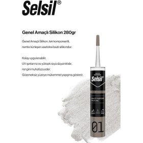 Resim Selsil Genel Amaçlı Antrasit Gri Silikon 280 Gr. Antrasit Gri 
