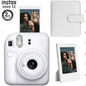Resim Fujifilm Instax mini 12 Beyaz Fotoğraf Makinesi-Çerçeve ve 64'lü Kare Albüm Seti 