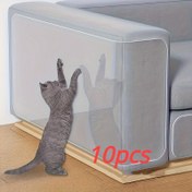 Resim 10 adet Şeffaf Kedi Kaşıklığı Bandı - Su Geçirmez PVC Mobilya Koruyucu, Çift Taraflı Sandviç Tasarımı, Koltuk ve Şezlonglar için, Kapalı Pet Kaşıklığı Kalkanı, Pet Kaşıklığı Koruma | Modern Kedi Aksesuarları | PVC Kaşıklık Bandı 