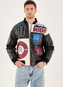 Resim Rocqerx R-2477 İçi Kapitoneli Nakışlı Deri Mont 