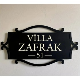 Resim Zafrak Reklam Villa -Site -Konak - Daire Apartman İsimliği - Apartman Tabelası 40X60 cm Kişiye Özel 