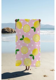 Resim Dijital Baskı Plaj Deniz Havlusu Limon Desenli Peştamal Hvl0163 Renkli 