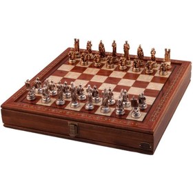 Resim Helena Wood Art Hero 40x40 Metal Figürlü Satranç Seti 