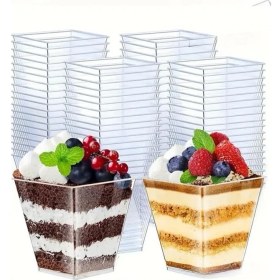 Resim Kübik Prizma Kase Mika Kapaksız Sunum Kabı 25'li 200 cc 