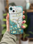 Resim Go Aksesuar Iphone 13 Ve 14 Manzara Ağaç Desenli Kamera Korumalı Kılıf 