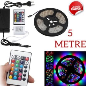 Resim Şerit Led Rgb Kumandalı İç Dış Mekan Tak Çalıştır 5 M 